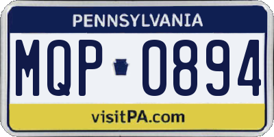 PA license plate MQP0894