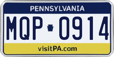 PA license plate MQP0914