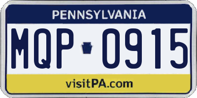 PA license plate MQP0915