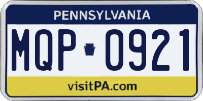 PA license plate MQP0921