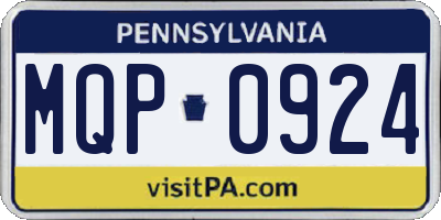 PA license plate MQP0924