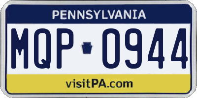 PA license plate MQP0944