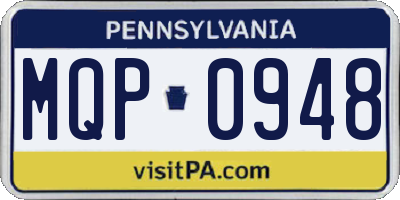 PA license plate MQP0948