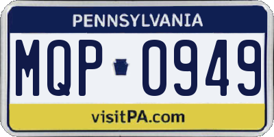 PA license plate MQP0949