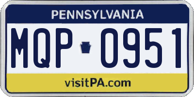 PA license plate MQP0951