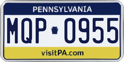 PA license plate MQP0955