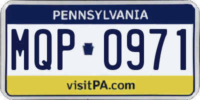 PA license plate MQP0971
