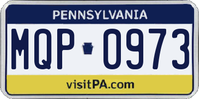 PA license plate MQP0973