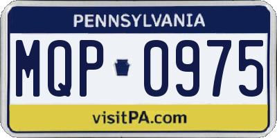 PA license plate MQP0975