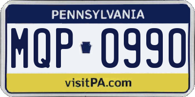 PA license plate MQP0990