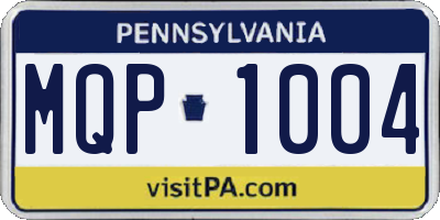 PA license plate MQP1004