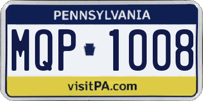PA license plate MQP1008
