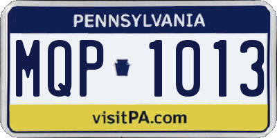 PA license plate MQP1013