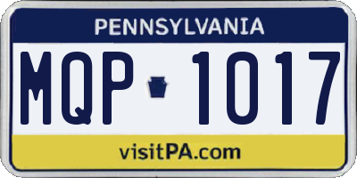 PA license plate MQP1017