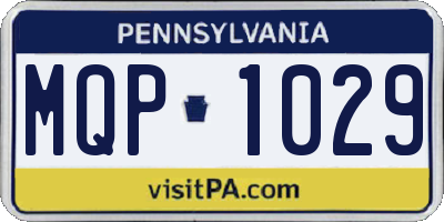 PA license plate MQP1029