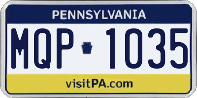 PA license plate MQP1035