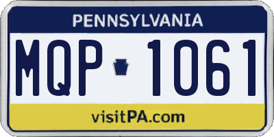 PA license plate MQP1061
