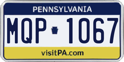 PA license plate MQP1067