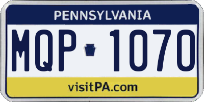PA license plate MQP1070