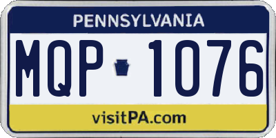 PA license plate MQP1076