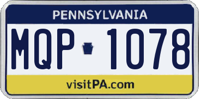 PA license plate MQP1078