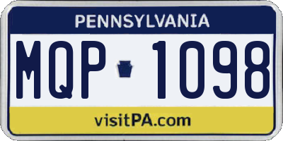 PA license plate MQP1098