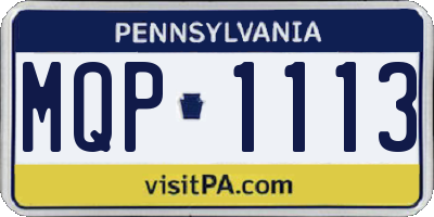 PA license plate MQP1113