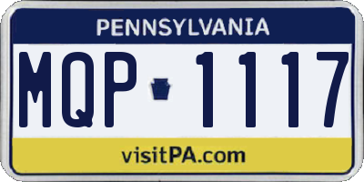 PA license plate MQP1117
