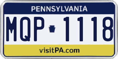 PA license plate MQP1118