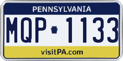PA license plate MQP1133