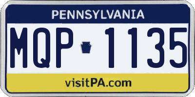 PA license plate MQP1135