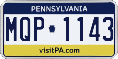 PA license plate MQP1143