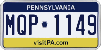 PA license plate MQP1149