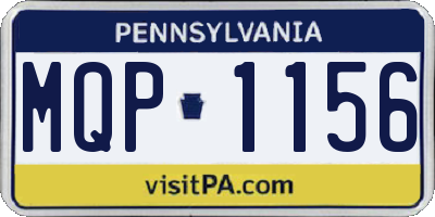 PA license plate MQP1156