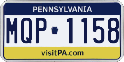 PA license plate MQP1158