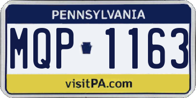 PA license plate MQP1163