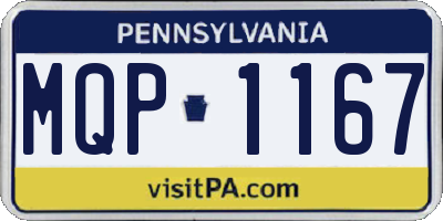 PA license plate MQP1167