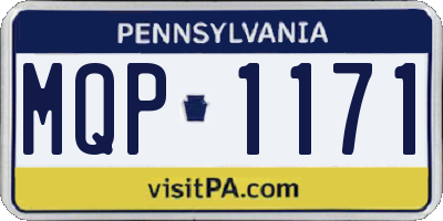 PA license plate MQP1171