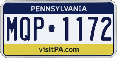 PA license plate MQP1172