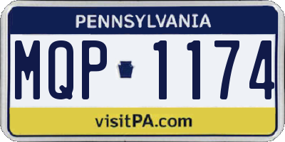 PA license plate MQP1174