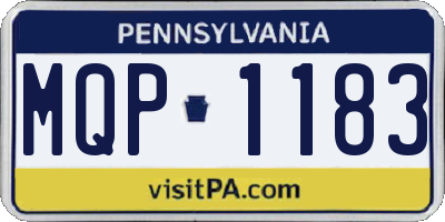 PA license plate MQP1183