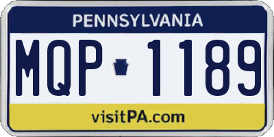 PA license plate MQP1189