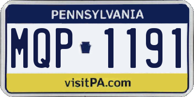 PA license plate MQP1191
