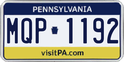 PA license plate MQP1192