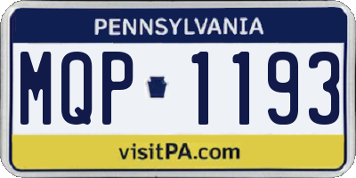 PA license plate MQP1193