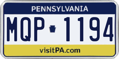 PA license plate MQP1194