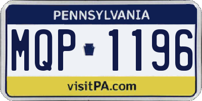 PA license plate MQP1196
