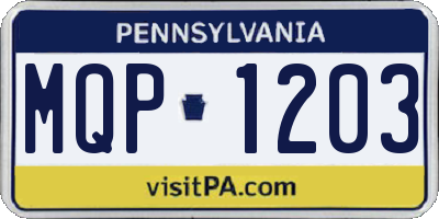 PA license plate MQP1203
