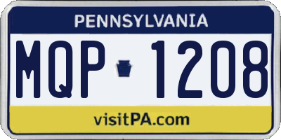 PA license plate MQP1208