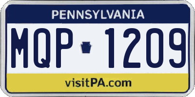 PA license plate MQP1209